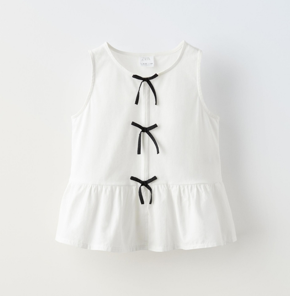 Zara Ruffle Bow Top